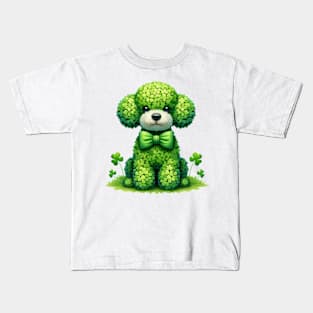 Clover Poodle Dog St Patricks Day Kids T-Shirt